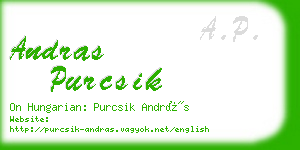 andras purcsik business card